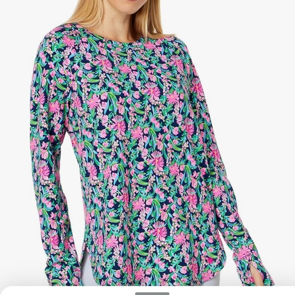 Lilly Pulitzer Low Tide Navy Garden Variety Blythe Pullover Sweater Size Small